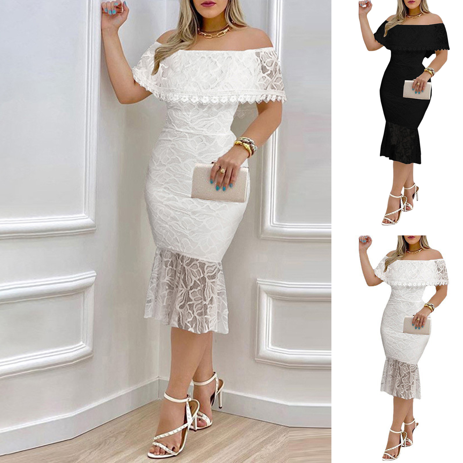 ROBE Femmes Robe Sexy Élégant Slim Fit Doux Confortable Décontracté